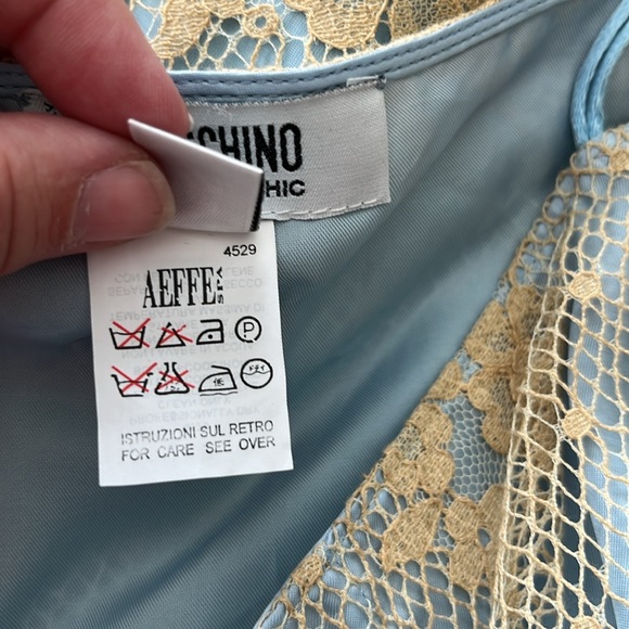 Moschino Cheap and Chic Lace Baby Blue Overlay Skirt Y2K - Picture 8 of 9